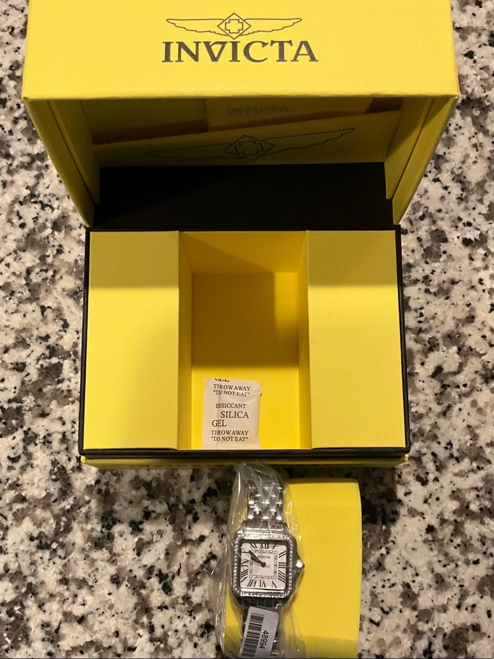 Invicta Women Silver Square Watch with White Dial